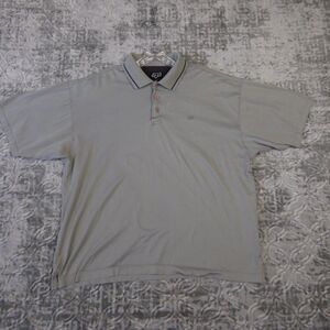 Fox Racing Polo Shirt Mens Large Gray Embroidered Logo Short Sleeve Distressed